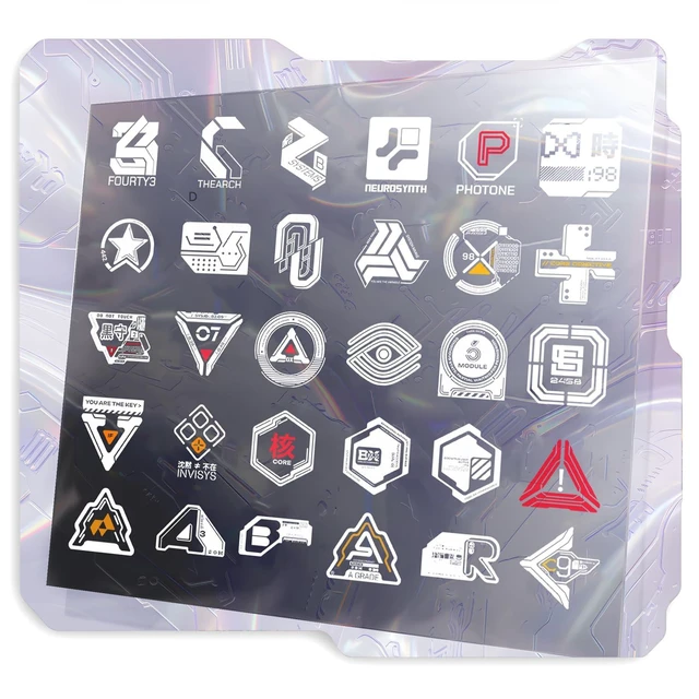 Main image of Chrono_Chrome Cyberpunk White Sticker Pack 30pcs (White)