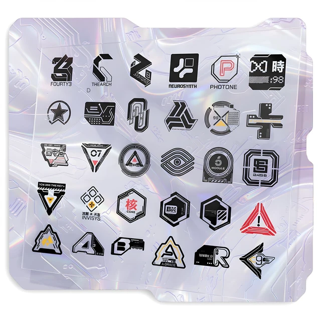 Main image of Chrono_Chrome Cyberpunk Black Sticker Pack 30pcs (Black)