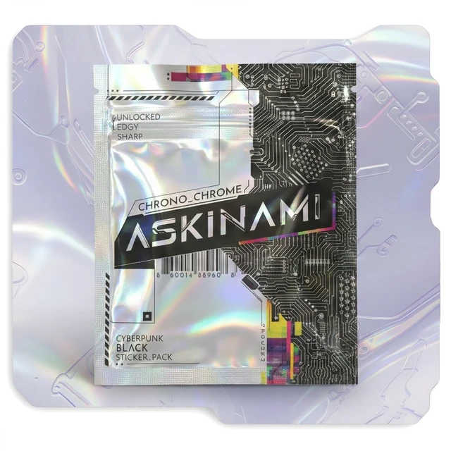 Alt view image 2 of 5 - Chrono_Chrome Cyberpunk Black Sticker Pack 30pcs (Black)