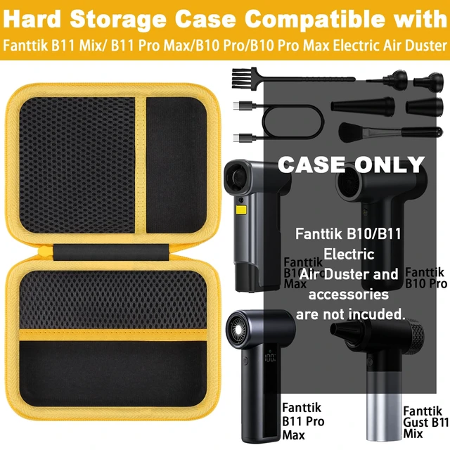 Alt view image 4 of 7 - Case for Fanttik B11 Mix/ B11 Pro Max/B10 Pro/B10 Pro Max Electric Air Duster,Compatible with Fanttik B10 Pro/B10 Pro Max Compressed Air Duster and Accessories,Case Only