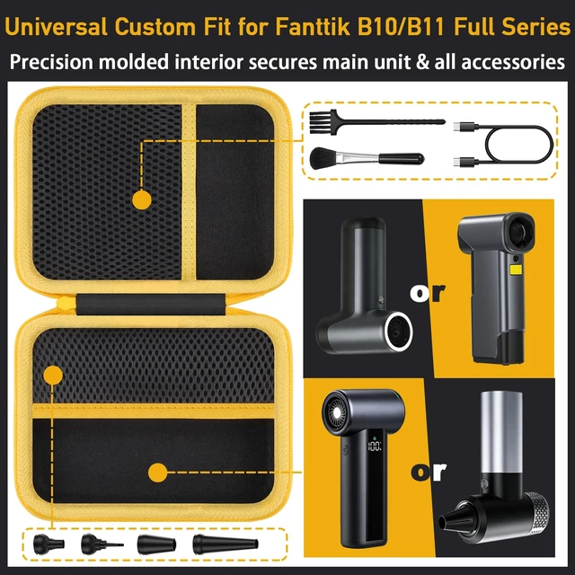 Alt view image 6 of 7 - Case for Fanttik B11 Mix/ B11 Pro Max/B10 Pro/B10 Pro Max Electric Air Duster,Compatible with Fanttik B10 Pro/B10 Pro Max Compressed Air Duster and Accessories,Case Only