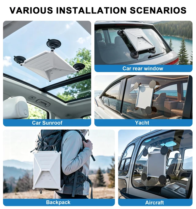 Alt view image 3 of 7 - Starlink Mini Mount for Car, 2-in-1 Suction Cup Mount with Silicone Case, Strong Vacuum Base for Car Windows & Sunroofs, Stable Signal, Portable Starlink Mini Accessories for RV, Trucks & Boat White