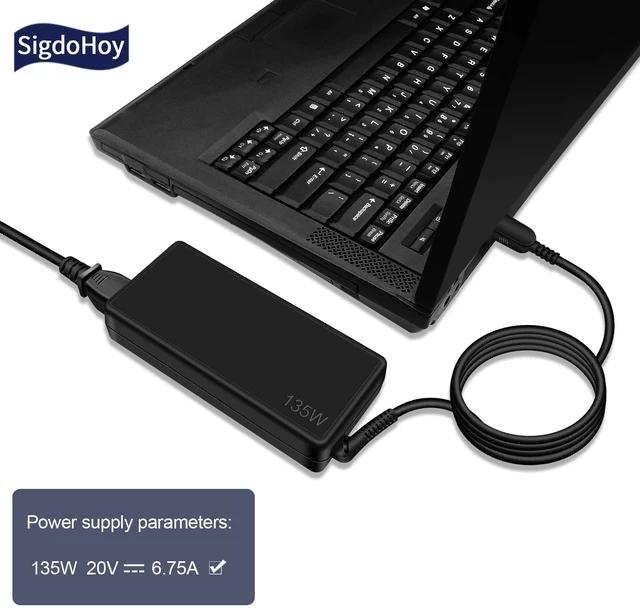 Alt view image 3 of 6 - 135W Charger for Lenovo Ideapad Gaming 3 3i Thinkpad X1 Extreme Thinkpad P1 P16v T15p ADL135NDC3A AC Adapter Power Supply Cord