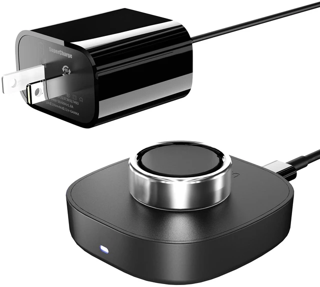 Main image of Charger for Oura Ring Gen4 (Size 10) - Fast Charging Dock with USB-C Wall Charger & 3FT Cable, Quick Charge Replacement Base Compatible with Oura Ring Gen 4 - Black