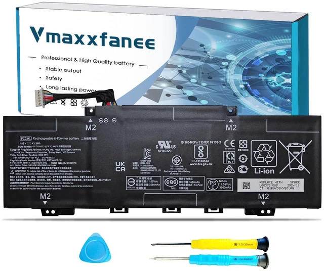 Main image of PC03XL Laptop Battery Replacement for HP Pavilion x360 14 Convertible PC 14-DY 14-DH 14-DW 14-CD 14-BA 15-ER Series Notebook M24648-005 HSTNN-OB1W M24421-AC1 M24421-271 TPN-DB0E PC03043XL