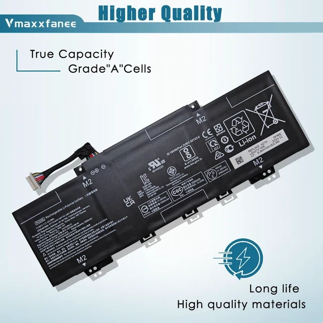 Alt view image 3 of 7 - PC03XL Laptop Battery Replacement for HP Pavilion x360 14 Convertible PC 14-DY 14-DH 14-DW 14-CD 14-BA 15-ER Series Notebook M24648-005 HSTNN-OB1W M24421-AC1 M24421-271 TPN-DB0E PC03043XL