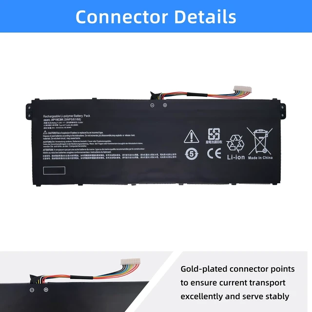 Alt view image 3 of 7 - AP18C8K Laptop Battery Replacement for Acer Aspire 5 A514-52 A514-52-58U3 Chromebook 314 C933 Swift 3 SF314-42 SF314-57 SF314-57G SF314-58 Series 11.25V 50.29Wh 4471mAh