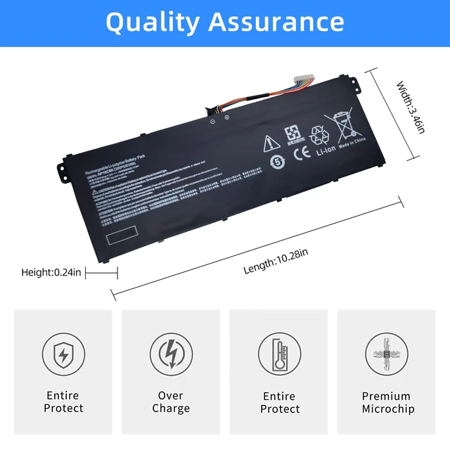 Alt view image 4 of 7 - AP18C8K Laptop Battery Replacement for Acer Aspire 5 A514-52 A514-52-58U3 Chromebook 314 C933 Swift 3 SF314-42 SF314-57 SF314-57G SF314-58 Series 11.25V 50.29Wh 4471mAh