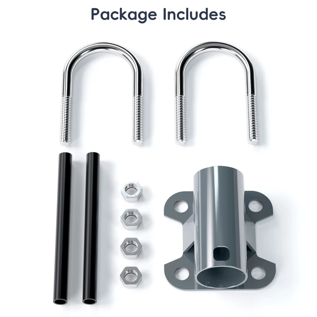 Alt view image 6 of 7 - Universal U-Bolt Clamp Antenna Mount Bracket for Starlink V2 Pipe Adapter, Adjustable Heavy Steel Mast Pole U-Bracket for Starlink Satellite Dish Mounting Kit