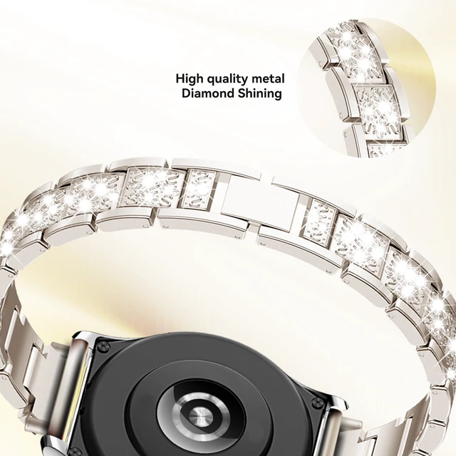 Alt view image 5 of 6 - Bands Compatible with Fitpolo AR-01 Smartwatch Band for Women, Metal Jewelry Sparkly Diamond Thin Replacement Compatible for aeac AR-01 Smartwatch
