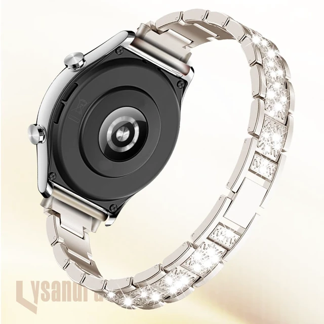 Alt view image 6 of 6 - Bands Compatible with Fitpolo AR-01 Smartwatch Band for Women, Metal Jewelry Sparkly Diamond Thin Replacement Compatible for aeac AR-01 Smartwatch