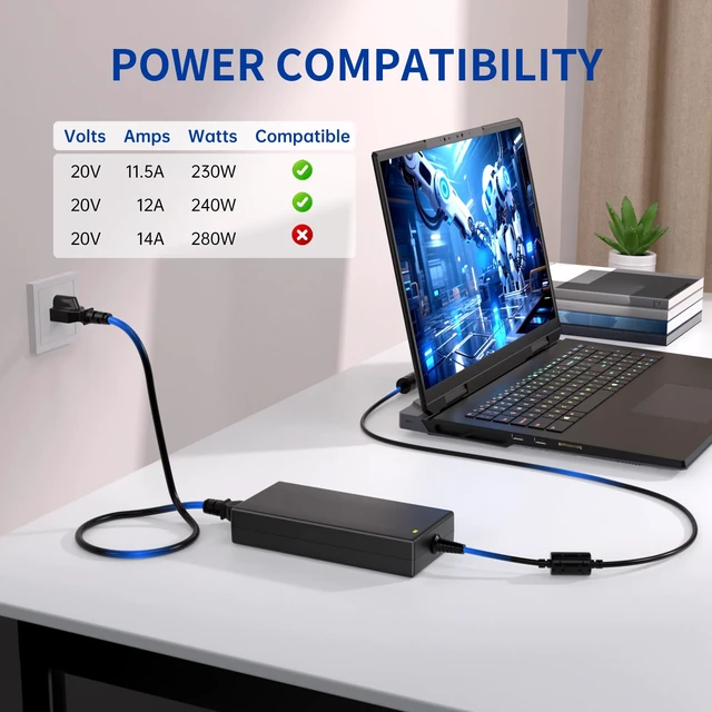 Alt view image 3 of 7 - 240W for MSI Laptop Charger USB Tip Fit for Stealth 17 Raider Creator Pro Compatible with MSI Stealth 17 Creator Z16 GE76, Stealth 16 Studio Creator Pro Z16P HX/Z16HX Creator Pro Z17 HX/X17HX X17