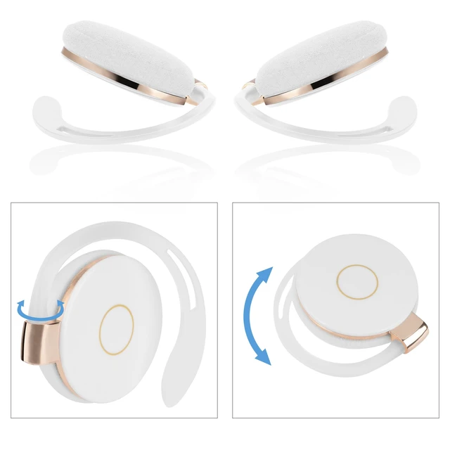 Alt view image 3 of 6 - USB-C Clip-On Earbuds with Mic & Volume Control, White, 3.9 ft Non-In-Ear Open Fit, Soft Foam Earpads, For USB-C Phones, Tablets, Laptops And PC, Plug-And-Play, Storage Case Included