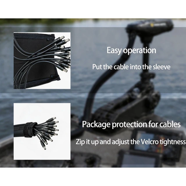 Alt view image 5 of 6 - 48" Zippered Trolling Motor Cable Sleeve, Trolling Motor Sleeve & Outboard Motor Sleeve Cover for Protection & Management (Black)