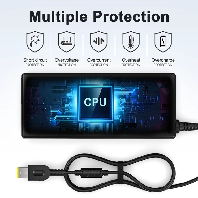 Alt view image 6 of 6 - 135W Silm Tip USA Plug Charger Compatible with Lenovo Ideapad Gaming 3 Y700 for Ideapad Gaming 3 Y700 700 E440 L440 P1 P50s P51s P15v P16 S3 T431s T15 W540, ADL135NDC3A, AC Adapter, Power Supply Cord