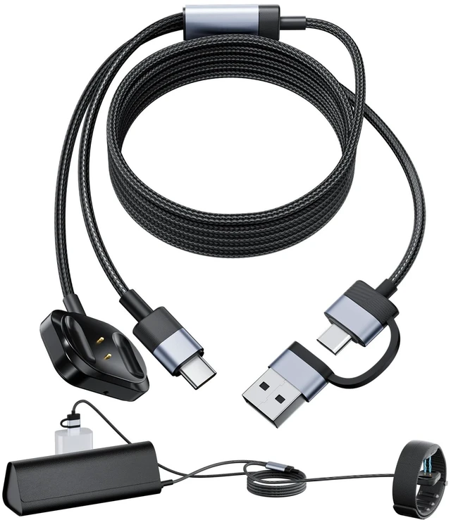 Main image of 2-in-1 Magnetic Charger for Meta Neural Band & Display Smart Glasses, Fast Charging Cable for Meta Ray-Ban Display Smart Glasses, USB-C Safe and Portable Travel/Car/Phone/Laptop Charging Cable