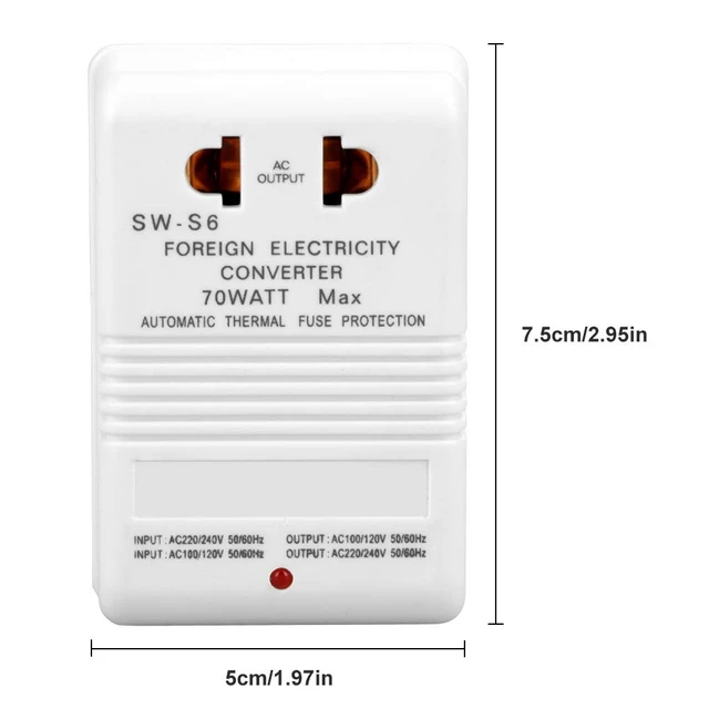 Alt view image 2 of 7 - Voltage Converter 70W 110V/120V to 220V/240V Step-Up&Down Voltage Converter Transformer for Travel