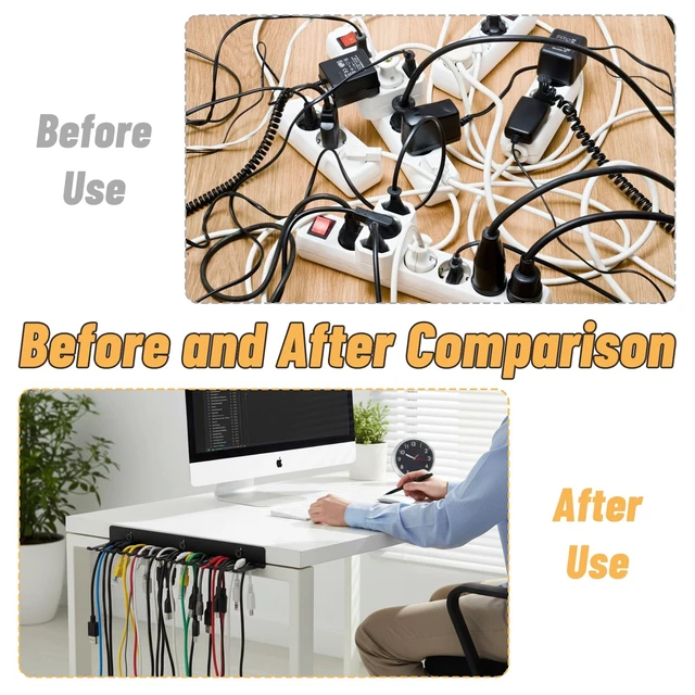 Alt view image 4 of 7 - 2 Pack Wall Mountable Cable Hanger 19 Slots Steel Cable Rack Cord Organizer Studio Storage,Slots Width from 5.5 to 9.5mm for Cord Holder Management Rack Wall Shelf Mount Attachment Storage