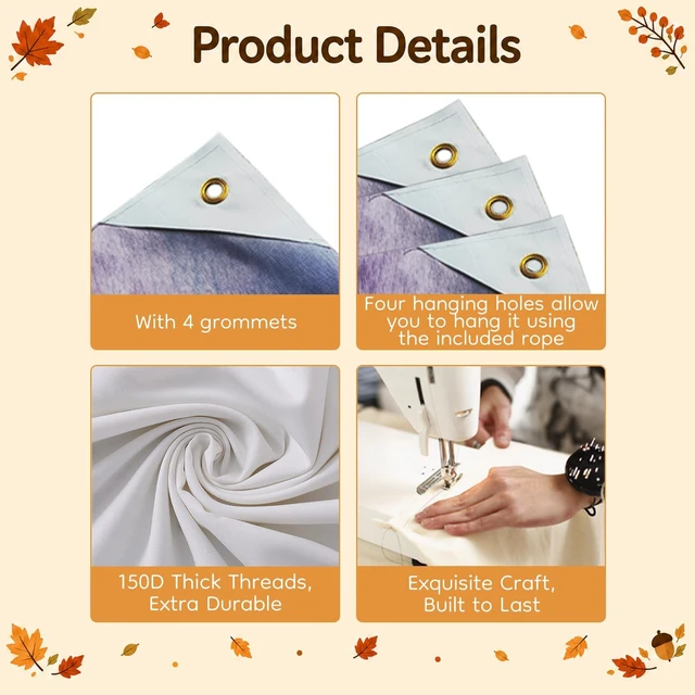 Alt view image 5 of 7 - Fall Backdrop Golden Tree Path Scene Decorations 8x6ft Fall Pumpkins Hay Bales Thanksgiving Banner for Autumn Indoor Outdoor Party Decoration and Photo Booth Background