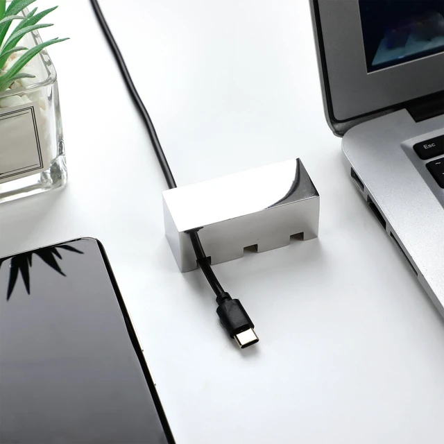 Alt view image 6 of 7 - 60 x 25 mm Cable Holder Stainless Steel Desk Cord Organizer Clips Weighted Base Keeps Wires Secure, Mouse Cord Holder for Desk Office Nightstand, Fixture for Charging Cables Home Travel