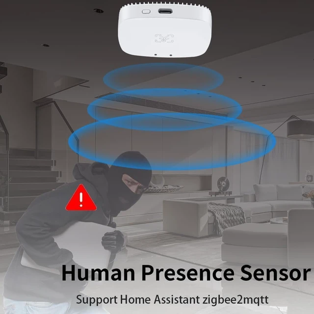 Alt view image 2 of 7 - MmWave Human Presence Sensor, Zigbee Millimeter Wave Radar Detection 24G Radar,Requires TUYA HUB, Supports Home Assistant Zigbee2mqtt