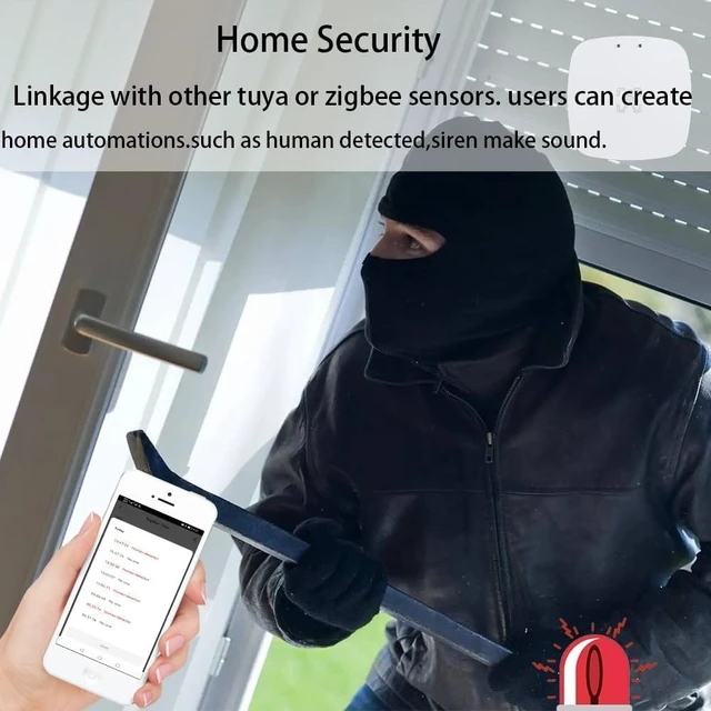 Alt view image 4 of 7 - MmWave Human Presence Sensor, Zigbee Millimeter Wave Radar Detection 24G Radar,Requires TUYA HUB, Supports Home Assistant Zigbee2mqtt