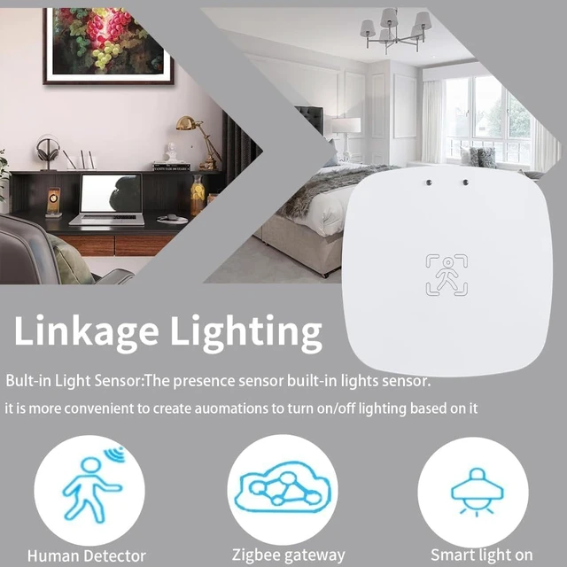Alt view image 6 of 7 - MmWave Human Presence Sensor, Zigbee Millimeter Wave Radar Detection 24G Radar,Requires TUYA HUB, Supports Home Assistant Zigbee2mqtt