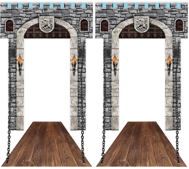 Main image of 12 Pcs 3D Medieval Party Decorations Castle Door Cover 70inch