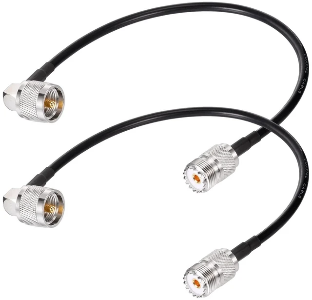 Main image of CB Coax Cable 12inch RG58 PL259 to SO239 Jumper for Analyzer 2pack UHF Male to Famale PL259 Cable Extension for Radio Antenna Scanner Antenna Analyzer Dummy Load SWR Meter etc
