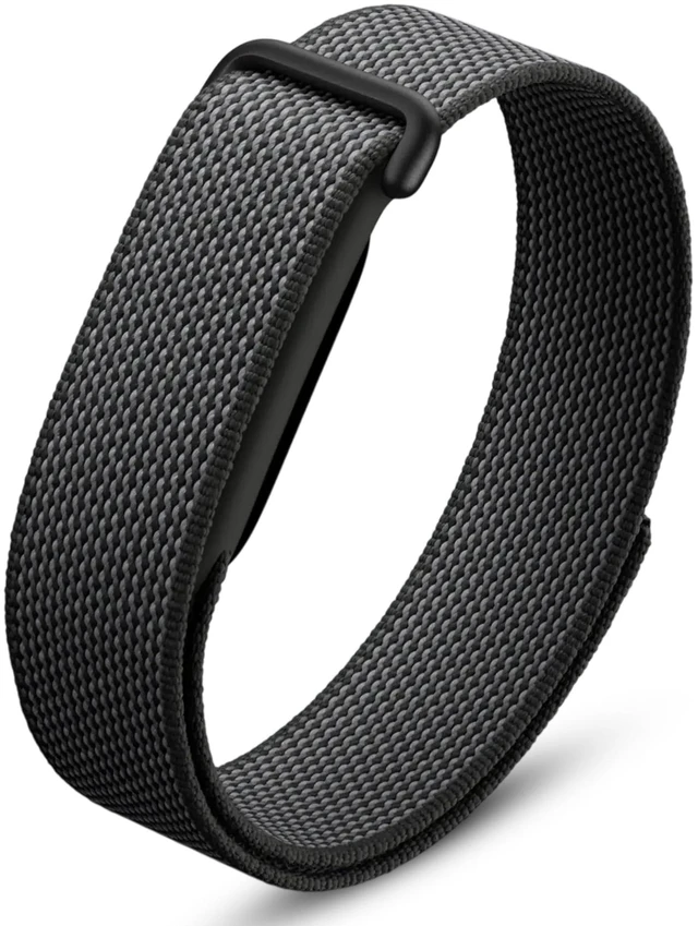 Main image of Woven Nylon Loop Band Compatible with Google Fitbit Air, Stretchy Breathable Sport Strap, Adjustable Elastic Replacement Wristband with Metal Buckle for Men Women