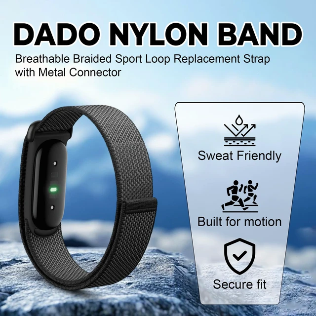 Alt view image 2 of 7 - Woven Nylon Loop Band Compatible with Google Fitbit Air, Stretchy Breathable Sport Strap, Adjustable Elastic Replacement Wristband with Metal Buckle for Men Women