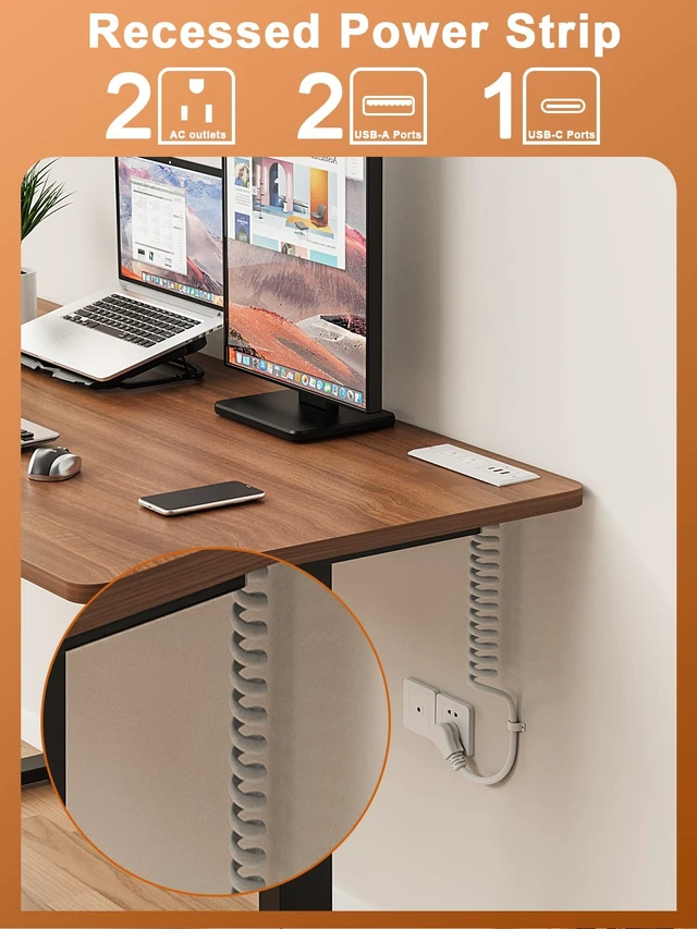 Alt view image 2 of 7 - Recessed Power Strip USB C Port for Drawer Outlet White Fast Charging USB C Port,QC3.0 USB-A Port.2AC Outlet,ETL Listed Conference