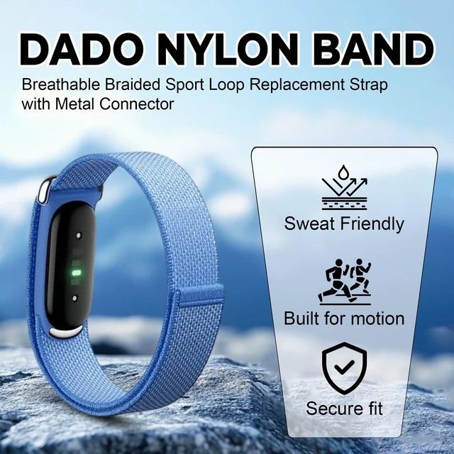 Alt view image 2 of 7 - Woven Nylon Loop Band Compatible with Google Fitbit Air, Stretchy Breathable Sport Strap, Adjustable Elastic Replacement Wristband with Metal Buckle for Men Women