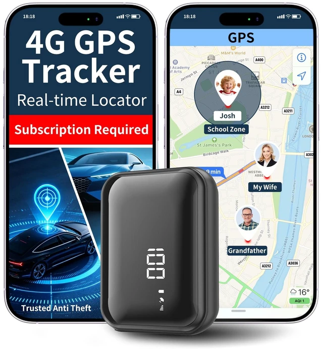Main image of 4G LTE Magnetic GPS Tracker for Vehicles, No Subscription Fee, Rechargeable Car Tracker, Up to 3 Months Standby, 180-Day Route History, Geo-Fence and Movement Alerts