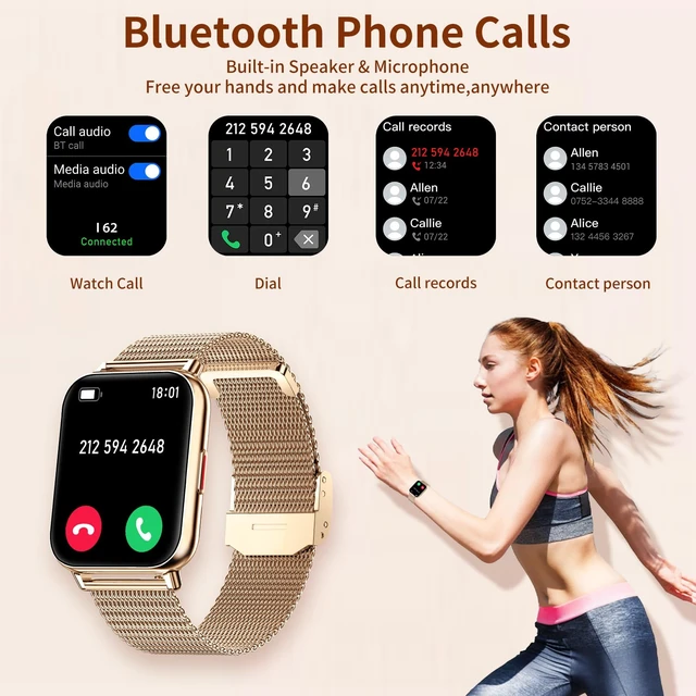 Alt view image 2 of 7 - Smart Watches for Women (Answer/Make Calls), 1.85" Large Screen Fitness Watch with 24H Health Monitor, 100+ Sport Modes, 3 Bands Waterproof Smartwatch Compatible with Android and iPhone