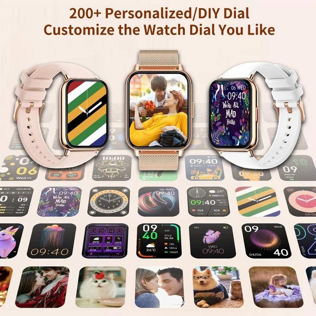 Alt view image 5 of 7 - Smart Watches for Women (Answer/Make Calls), 1.85" Large Screen Fitness Watch with 24H Health Monitor, 100+ Sport Modes, 3 Bands Waterproof Smartwatch Compatible with Android and iPhone