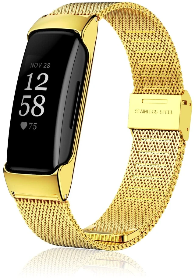 Main image of Strap for Fitbit Inspire 2, Stainless Steel Metal Band Replacement Wristbands Waterproof Bracelet Accessories for Inspire 2 Women Men