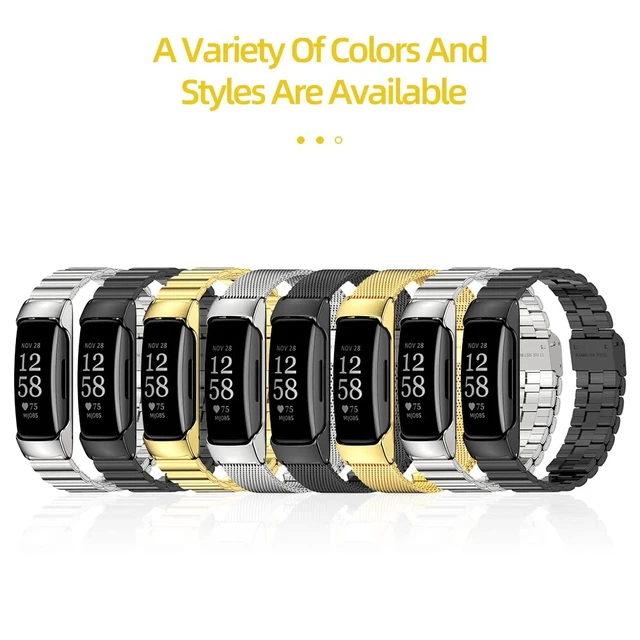 Alt view image 7 of 7 - Strap for Fitbit Inspire 2, Stainless Steel Metal Band Replacement Wristbands Waterproof Bracelet Accessories for Inspire 2 Women Men