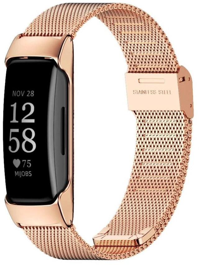 Main image of Strap for Fitbit Inspire 2, Stainless Steel Metal Band Replacement Wristbands Waterproof Bracelet Accessories for Inspire 2 Women Men
