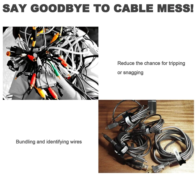 Alt view image 4 of 6 - 1/2" Write on Cinch Straps - Reusable Fastening Cable Straps - Identify Quickly Cord Labels Cable Organizer- for Data Centers Telecom MRO Audio/Video Applications (50)