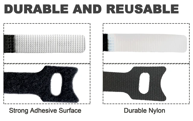 Alt view image 3 of 6 - 1/2" Write on Cinch Straps - Reusable Fastening Cable Straps - Identify Quickly Cord Labels Cable Organizer- for Data Centers Telecom MRO Audio/Video Applications (50)
