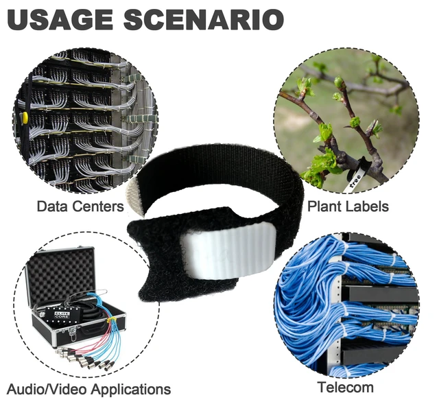 Alt view image 5 of 6 - 1/2" Write on Cinch Straps - Reusable Fastening Cable Straps - Identify Quickly Cord Labels Cable Organizer- for Data Centers Telecom MRO Audio/Video Applications (50)