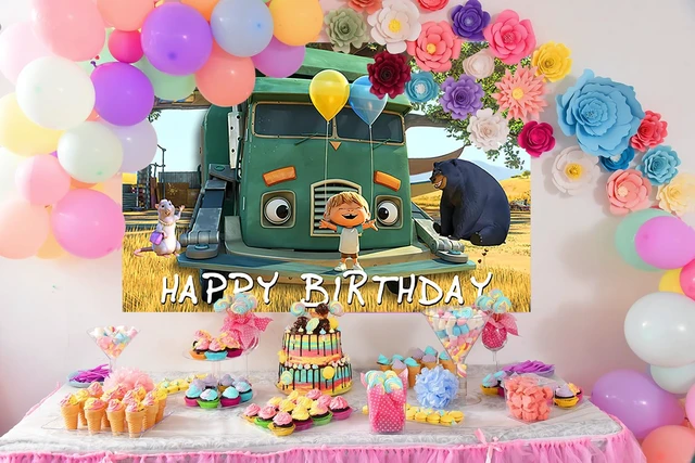 Alt view image 3 of 3 - Trash Truck Backdrop 5x3ft Photo Background for Birthday Party Supplies Truck Birthday Baby Shower Banner for Party Decorations