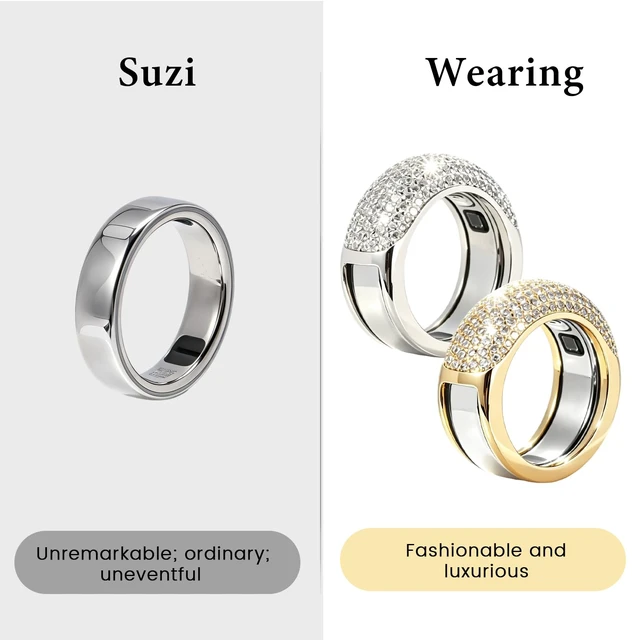 Alt view image 5 of 7 - 18K Silver-White Plated Smart Ring Jacket Compatible with Oura Ring Gen 5 All-zirconia inlaid ring, Oura Gen5 accessory