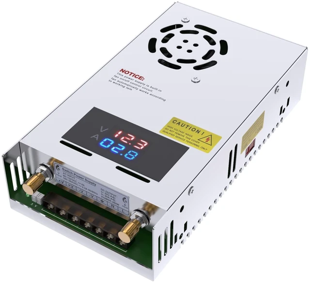 Main image of Adjustable Power Supply with LED Display - 110V AC to 24V DC Converter 480W 20A
