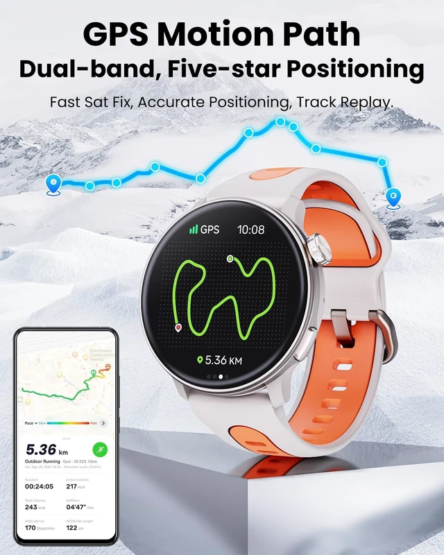 Alt view image 2 of 7 - Smart Watches for Men Women GPS, 1.43" AMOLED Screen Smart Watch, Smartwatches CompassCompatible with Android & iOS (Bluetooth Call Answer/Dial), Multiple Sports Modes Fitness Tracker