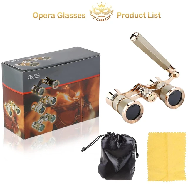 Alt view image 5 of 7 - Opera Glasses,3X25 Theater Binoculars with Foldable and Extendable Handle,Mini Binocular Compact Lightweight,Portable Theater Glasses for Adults Kids Women in Musical Concert