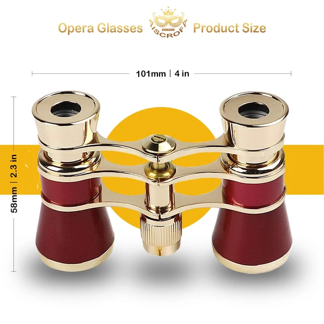 Alt view image 3 of 7 - Opera Glasses,3X25 Theater Binoculars with Foldable and Extendable Handle,Mini Binocular Compact Lightweight,Portable Theater Glasses for Adults Kids Women in Musical Concert