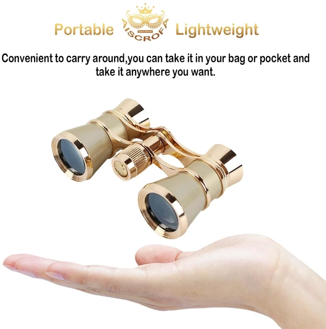 Alt view image 4 of 7 - Opera Glasses,3X25 Theater Binoculars with Foldable and Extendable Handle,Mini Binocular Compact Lightweight,Portable Theater Glasses for Adults Kids Women in Musical Concert