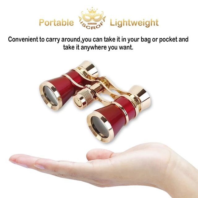 Alt view image 4 of 7 - Opera Glasses,3X25 Theater Binoculars with Foldable and Extendable Handle,Mini Binocular Compact Lightweight,Portable Theater Glasses for Adults Kids Women in Musical Concert